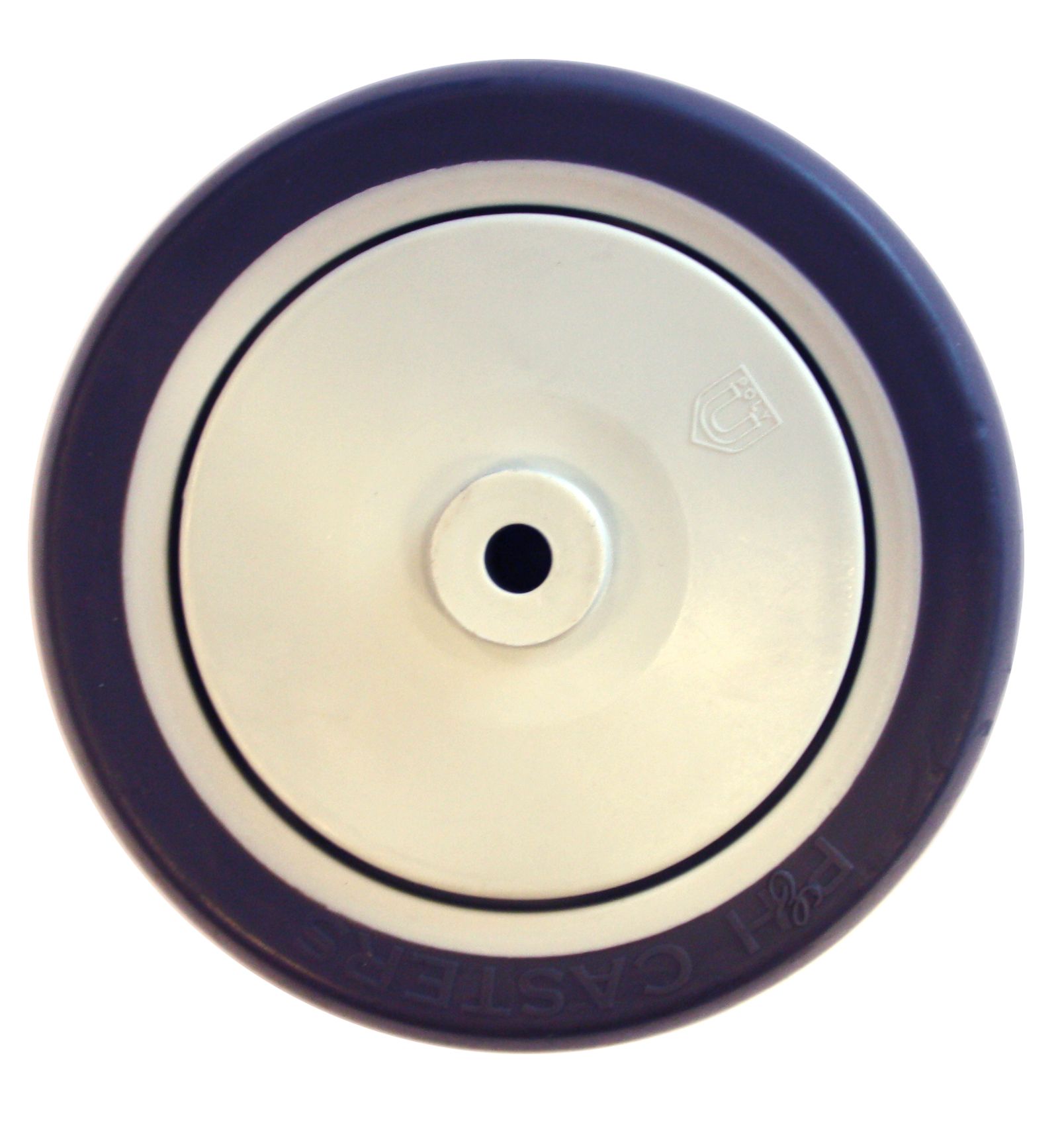 Image of Standard 125mm x 32 mm Grey soft rubber trolley wheel